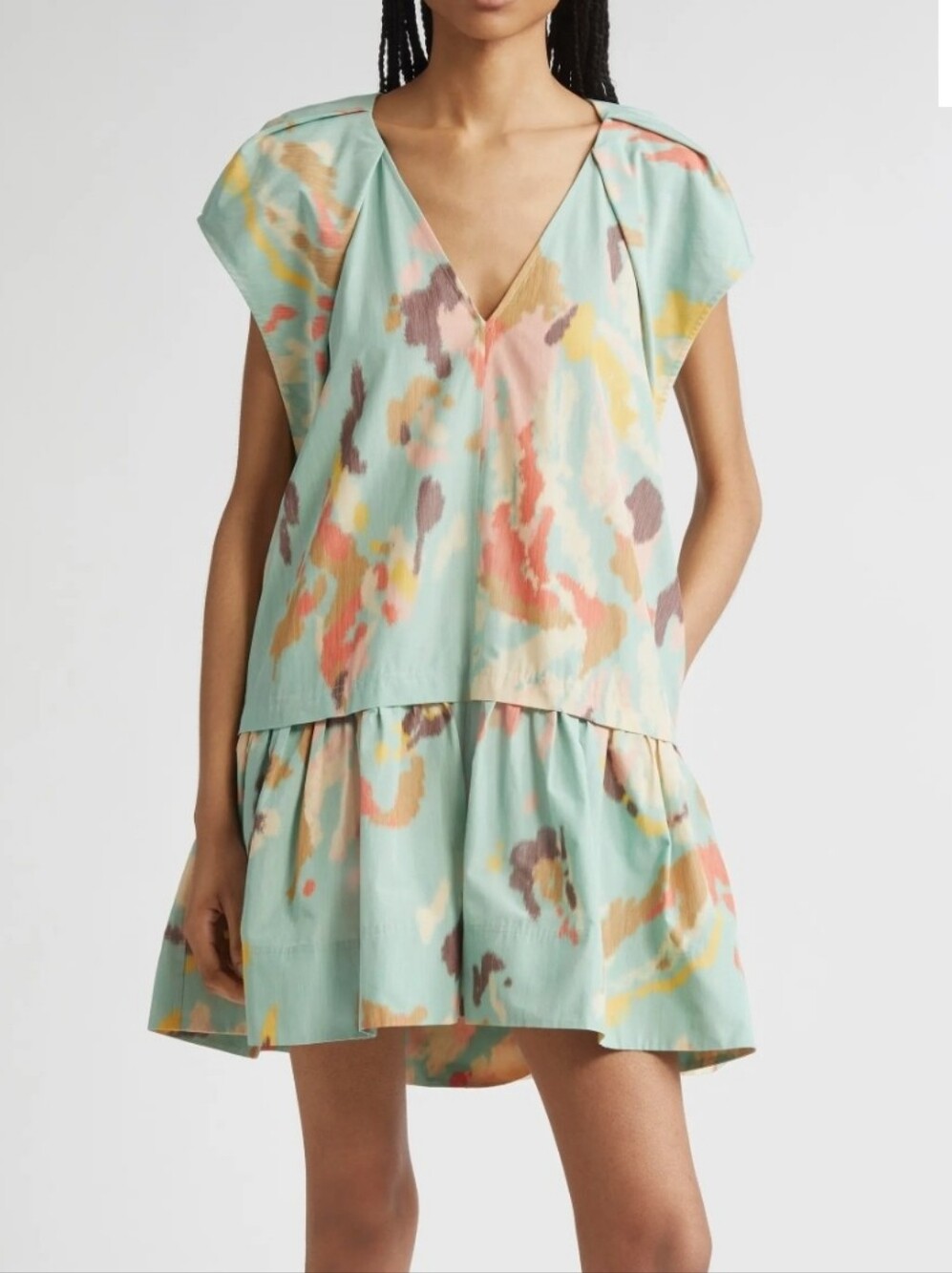 A.L.C. Mint Abstract-Print Dress with Multicolor Accents